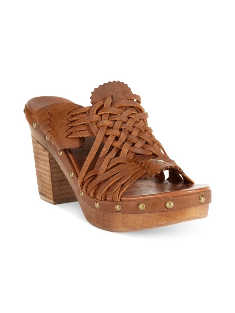 Denim & Supply Ralph Lauren Brown Woven Leather Heel Mule